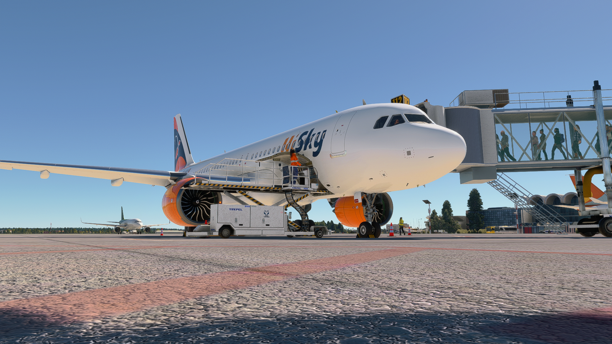HiSky aircraft at gate